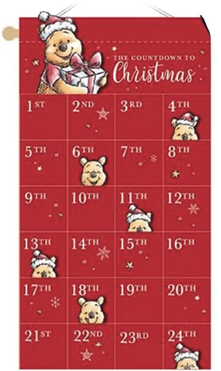 Disney Christmas, Advent kalender Winnie the Pooh (rood)