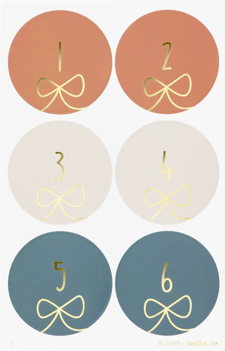 Folia adventskalender stickers 'Round Bows
