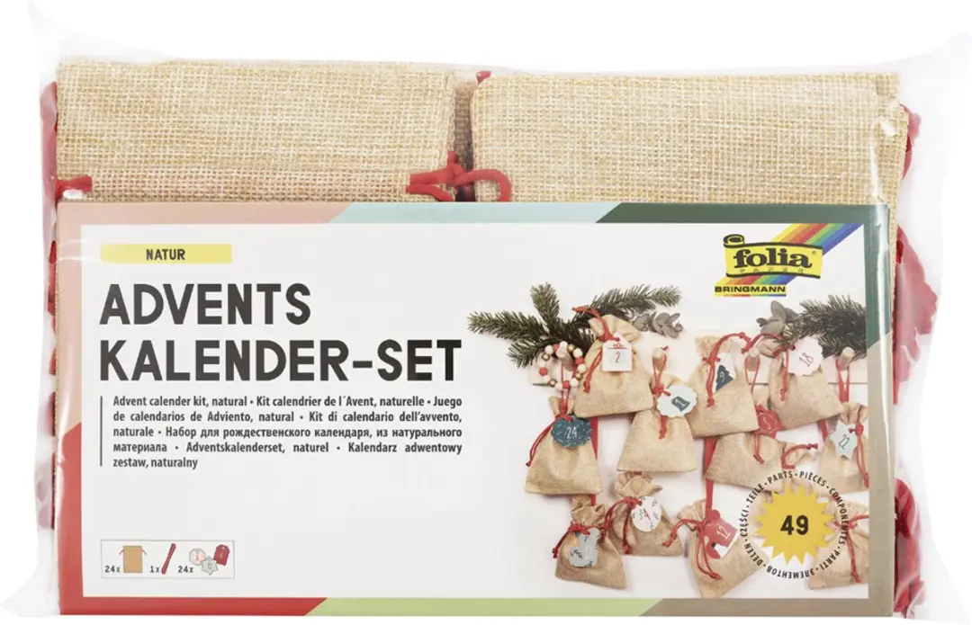 Folia Jute Adventskalender Set