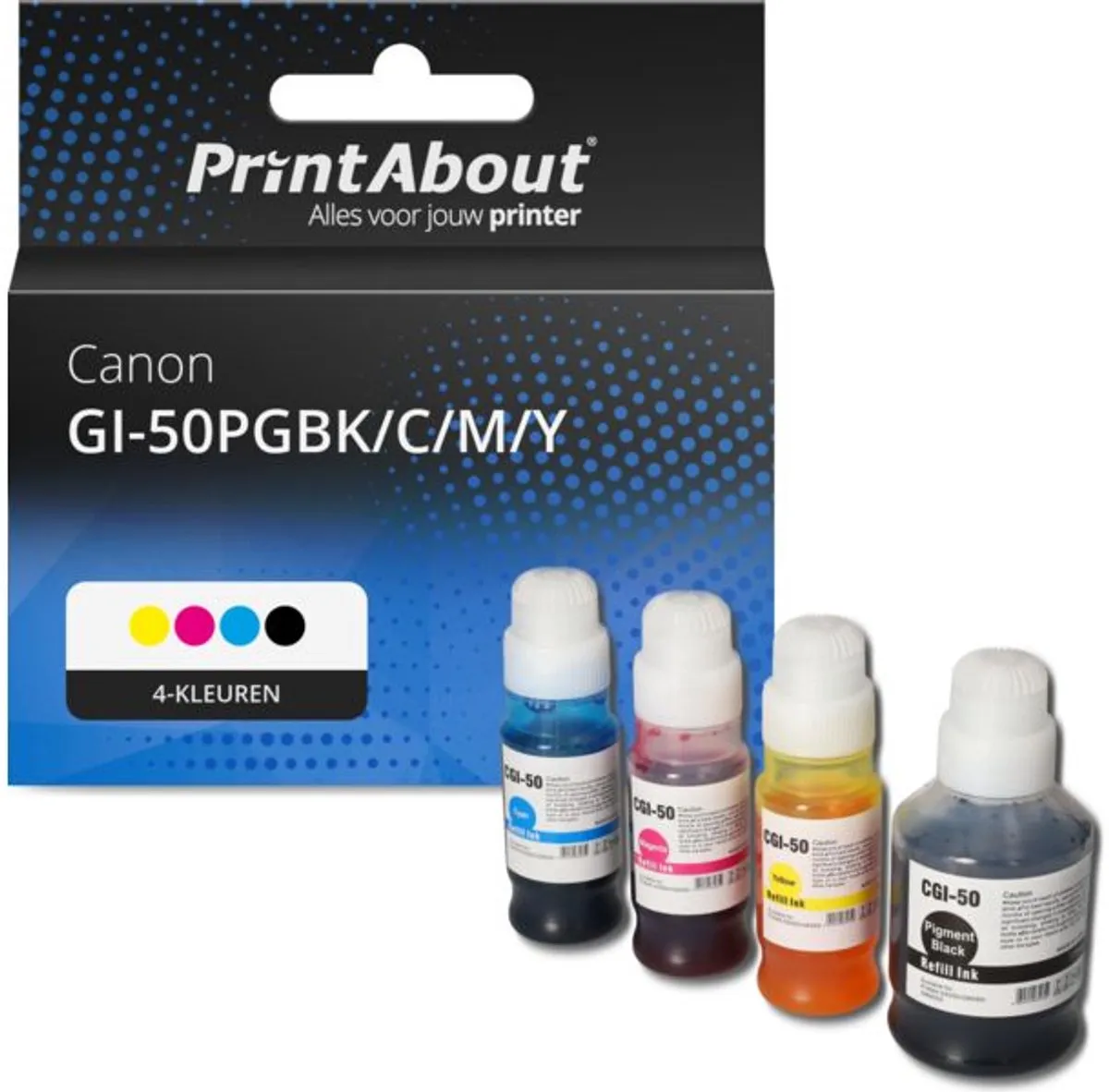 PrintAbout GI-50PGBK/C/M/Y Inktcartridge 4-kleuren