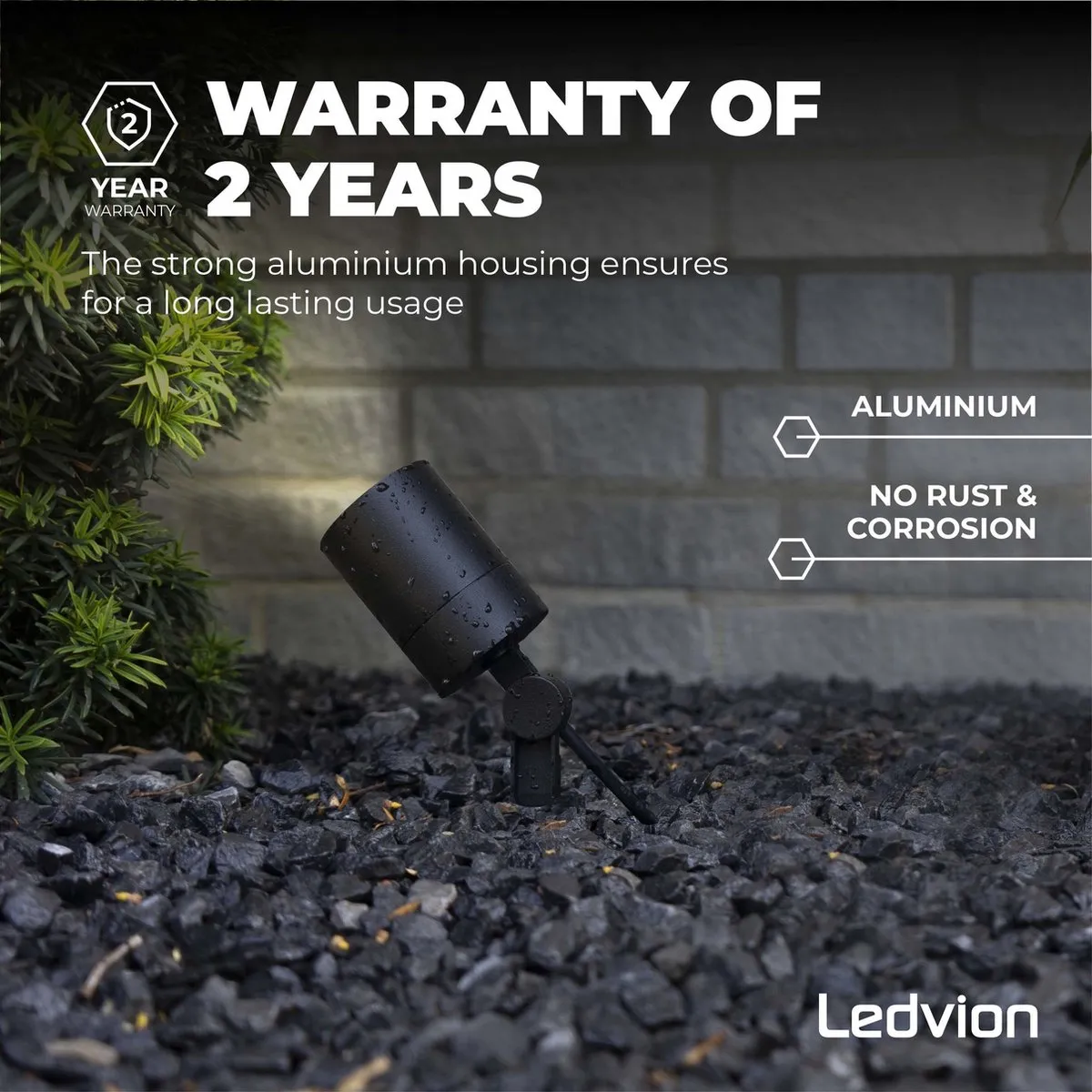 Ledvion LED Prikspots 5W Zwart - 2700K