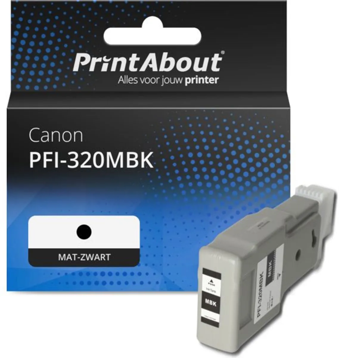 PrintAbout PFI-320MBK Inktcartridge Mat-zwart - 300ml - Canon