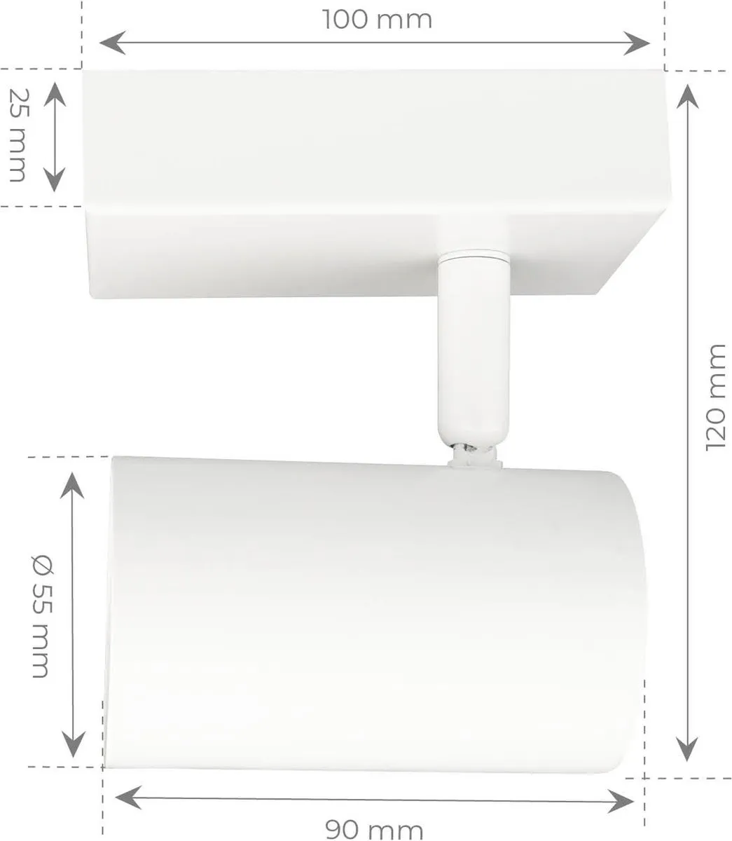 Ledvion LED Plafondspot GU10 Dimbaar Wit Kantelbaar