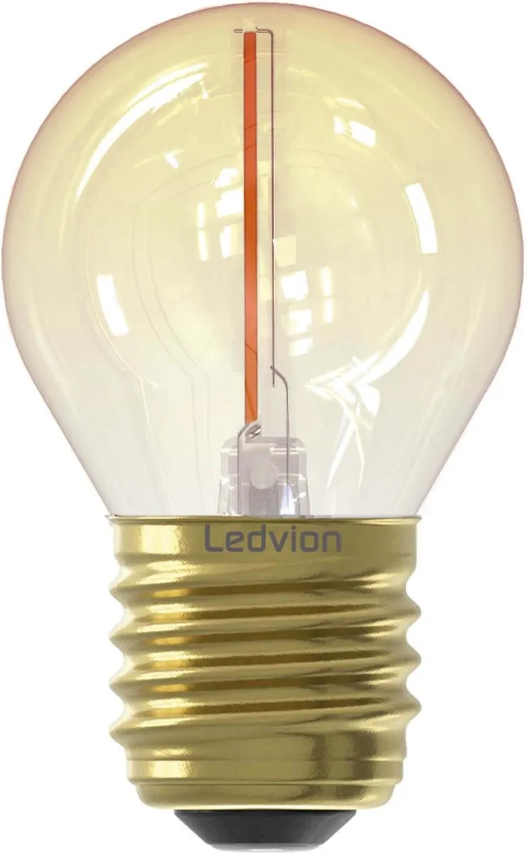 LEDVION E27 LED Lamp Goud 1W