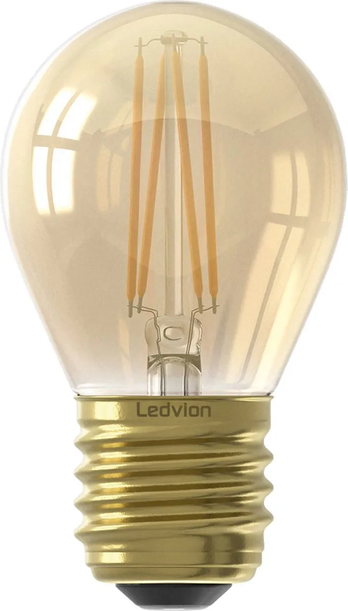 LEDVION E27 LED Lamp Goud 1W - 2100K