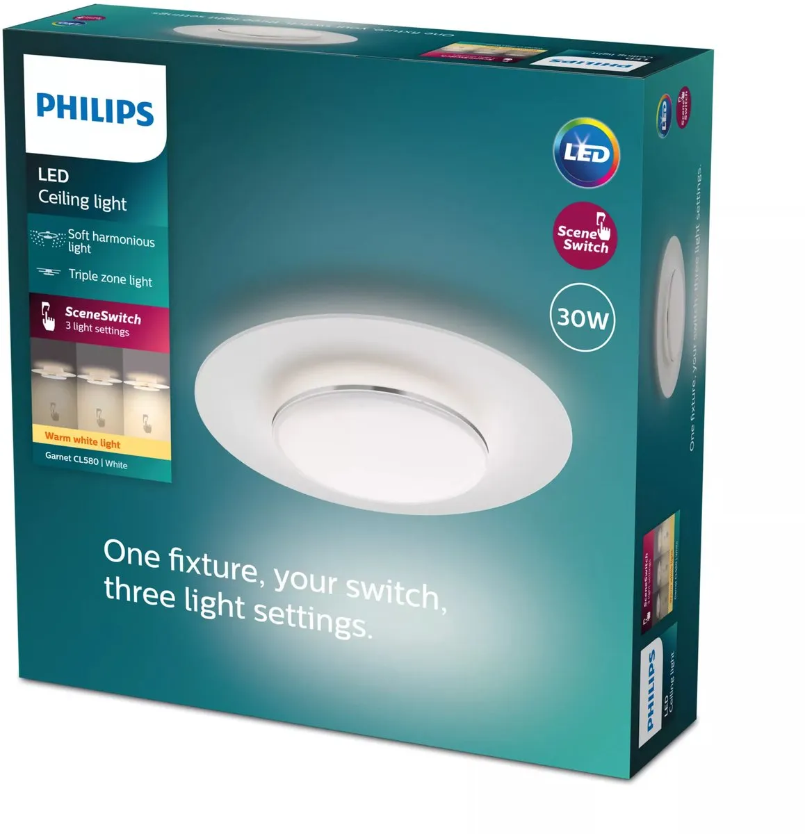 Philips Garnet Plafonnière 30W - Ø400cm - Warm wit 2700K