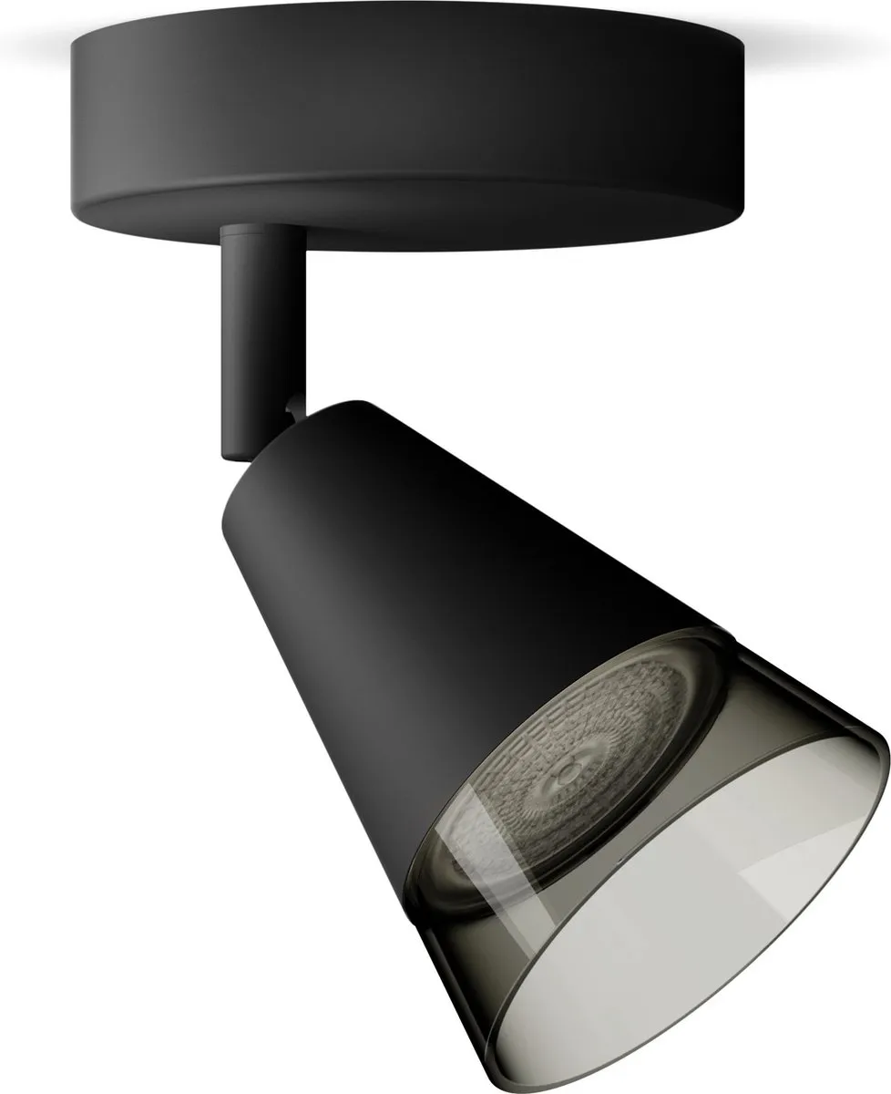 Philips Cleft Opbouwspot GU10 - 4,6W Warmwit - Zwart