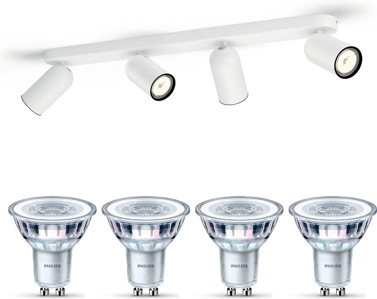 Philips Pongee Opbouwspot 4x GU10 Warmwit