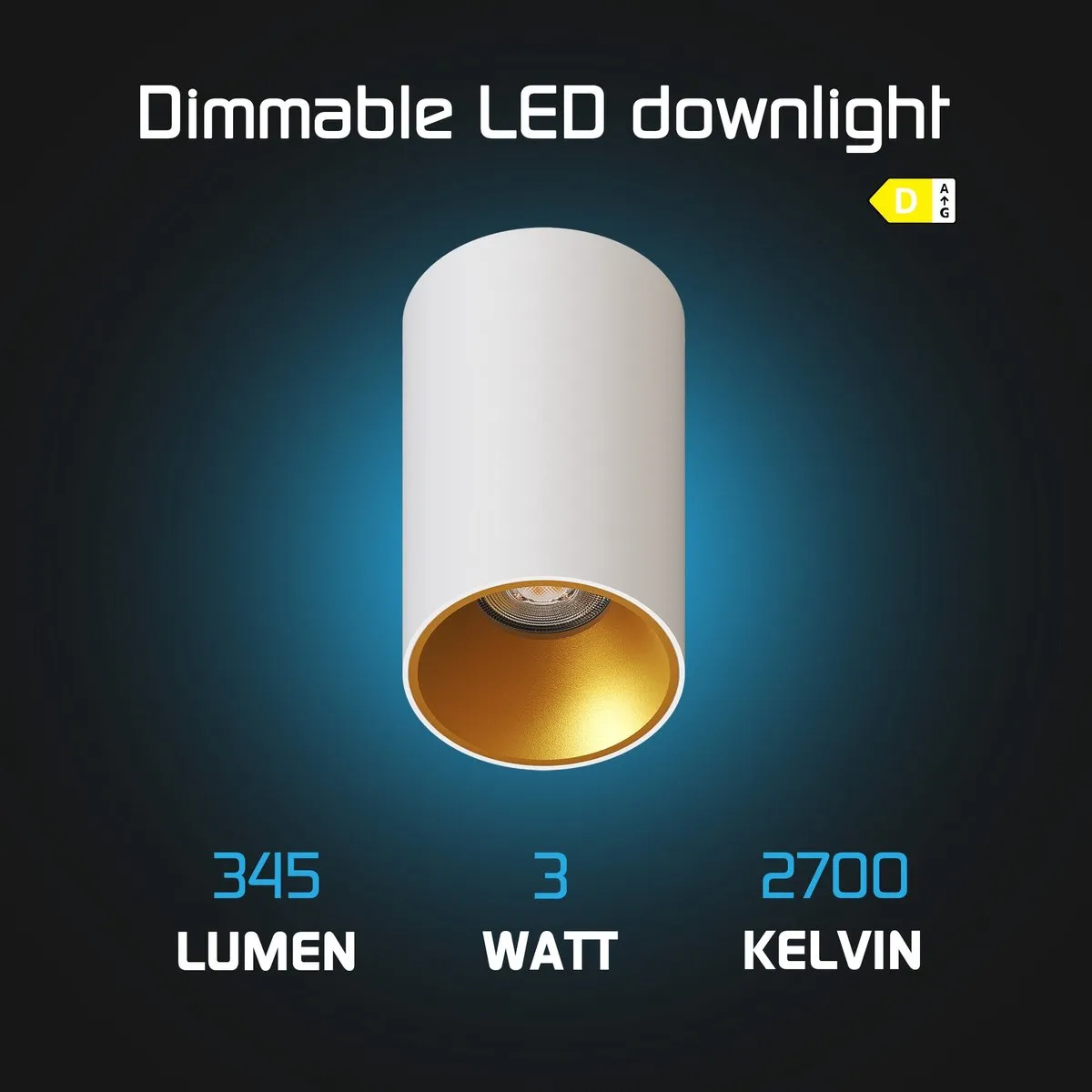 Ledvion 6x LED Opbouwspot Ø80mm GU10 3W - Wit/Goud