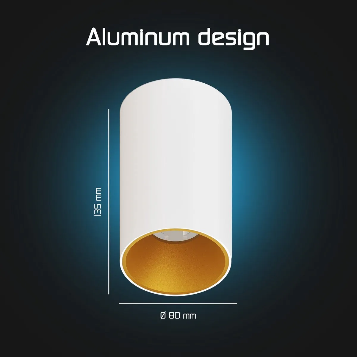 Ledvion 6x LED Opbouwspot Ø80mm GU10 3W - Wit/Goud