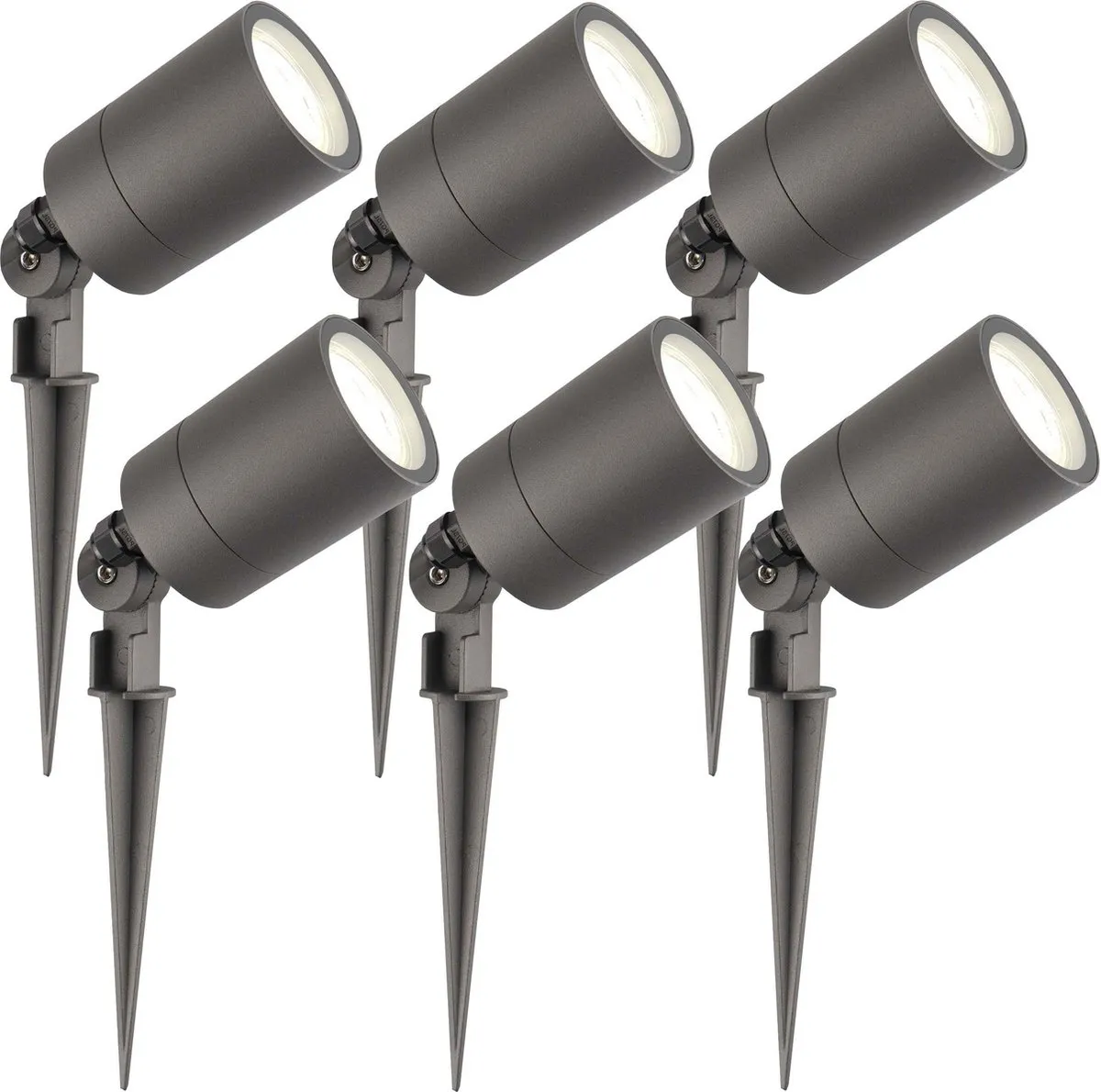 LEDVION 6x LED Prikspots Antraciet IP65 5W 4000K