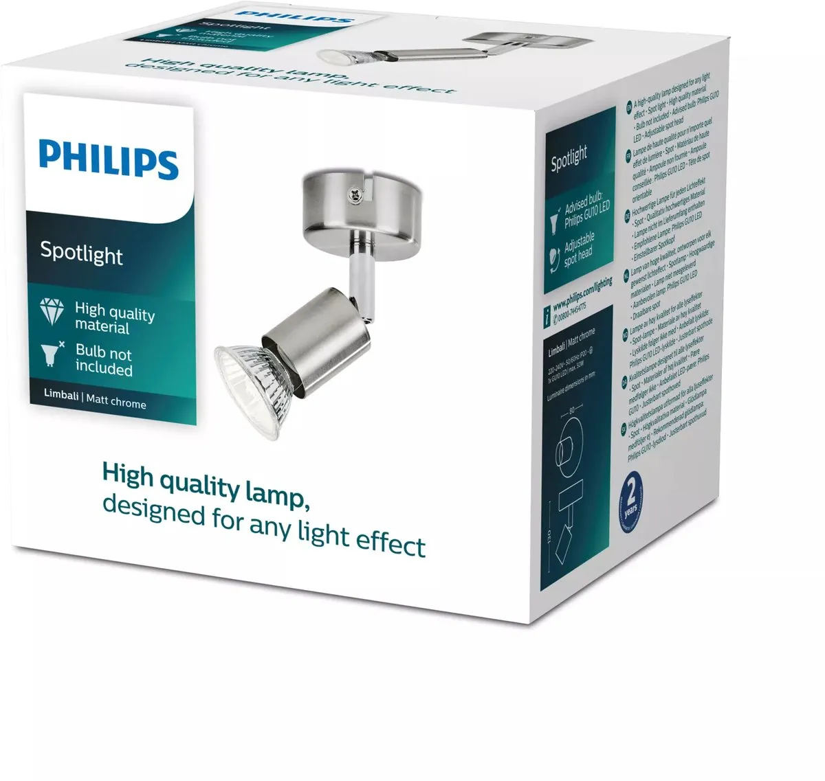 Philips Limbali Opbouwspot 1-lichts - Nikkel
