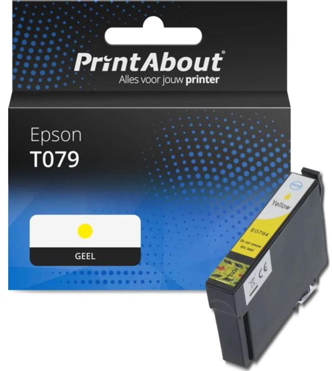 PrintAbout T079 Geel Inktcartridge C13T07944010 - 13ml - o.a. Epson