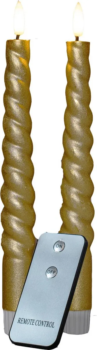 Anna's Collection LED Dinerkaarsen Swirl Goud