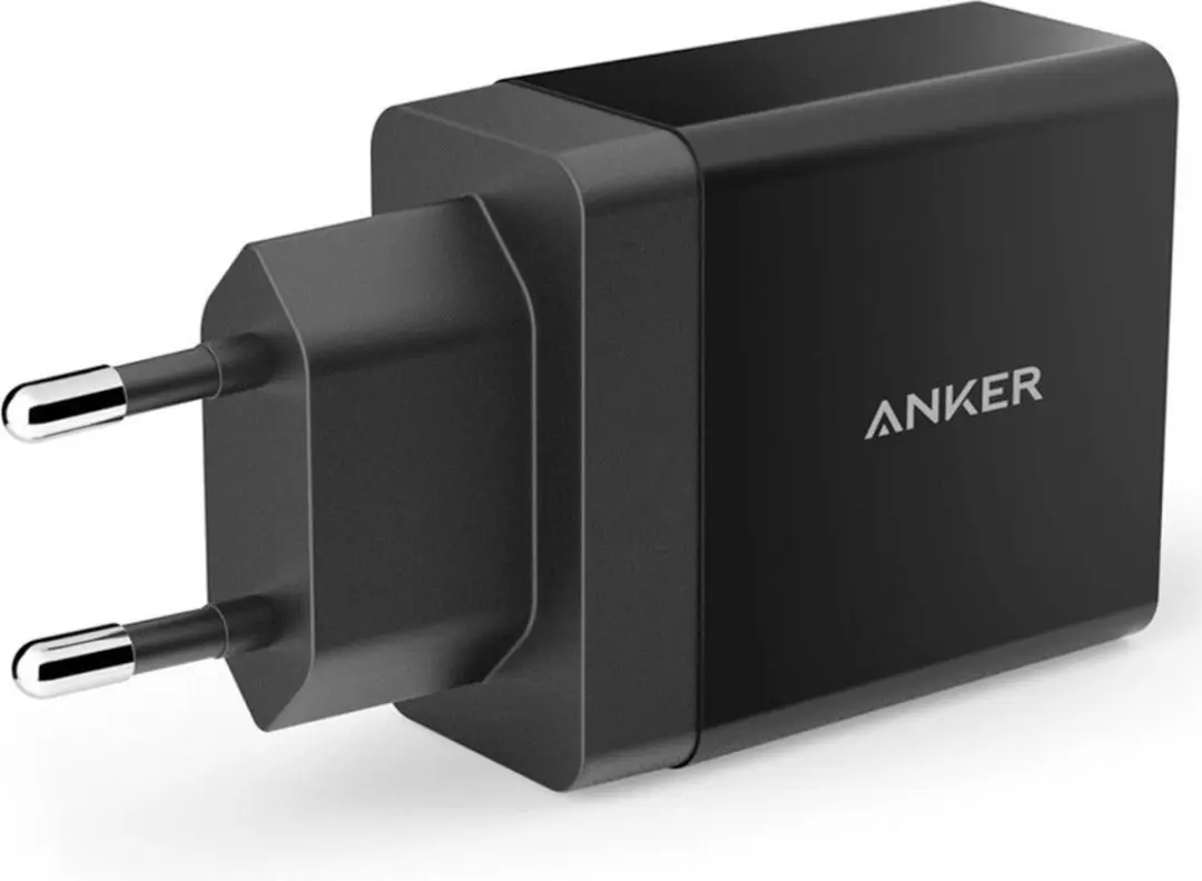 24W wall charger 2-Port EU Black