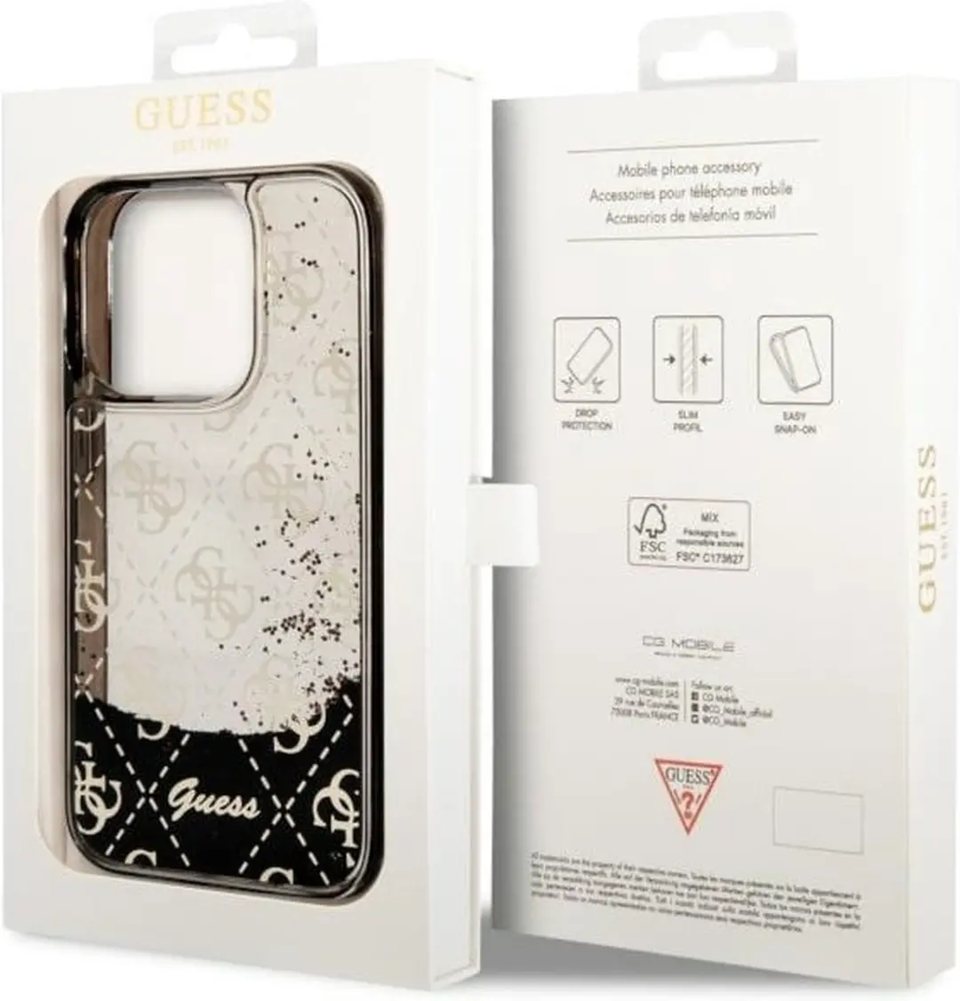 GUESS GUHCP14LLC4PSGK Hoesje iPhone 14 Pro - Zwart Glitter - afbeelding 2 van 6