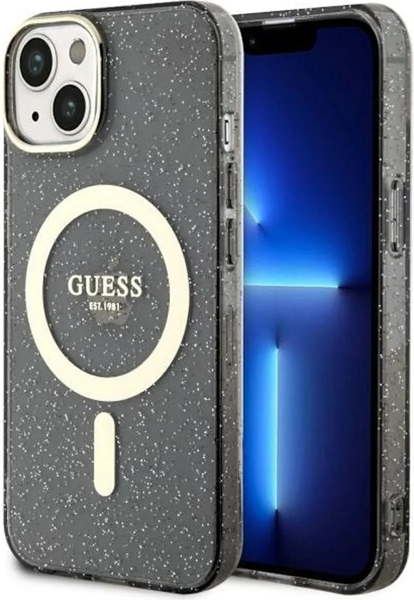 GUESS GUHMP14MHCMCGK iPhone Hoesje 14 Plus - Zwart Glitter MagSafe - afbeelding 5 van 6
