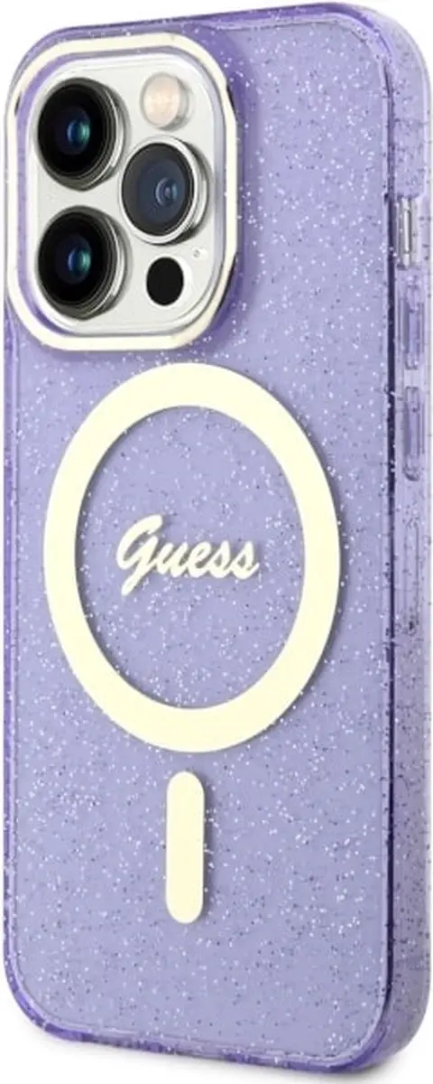 Guess GUHMP14LHCMCGU iPhone Hoesje - Paars Glitter - MagSafe - afbeelding 6 van 6