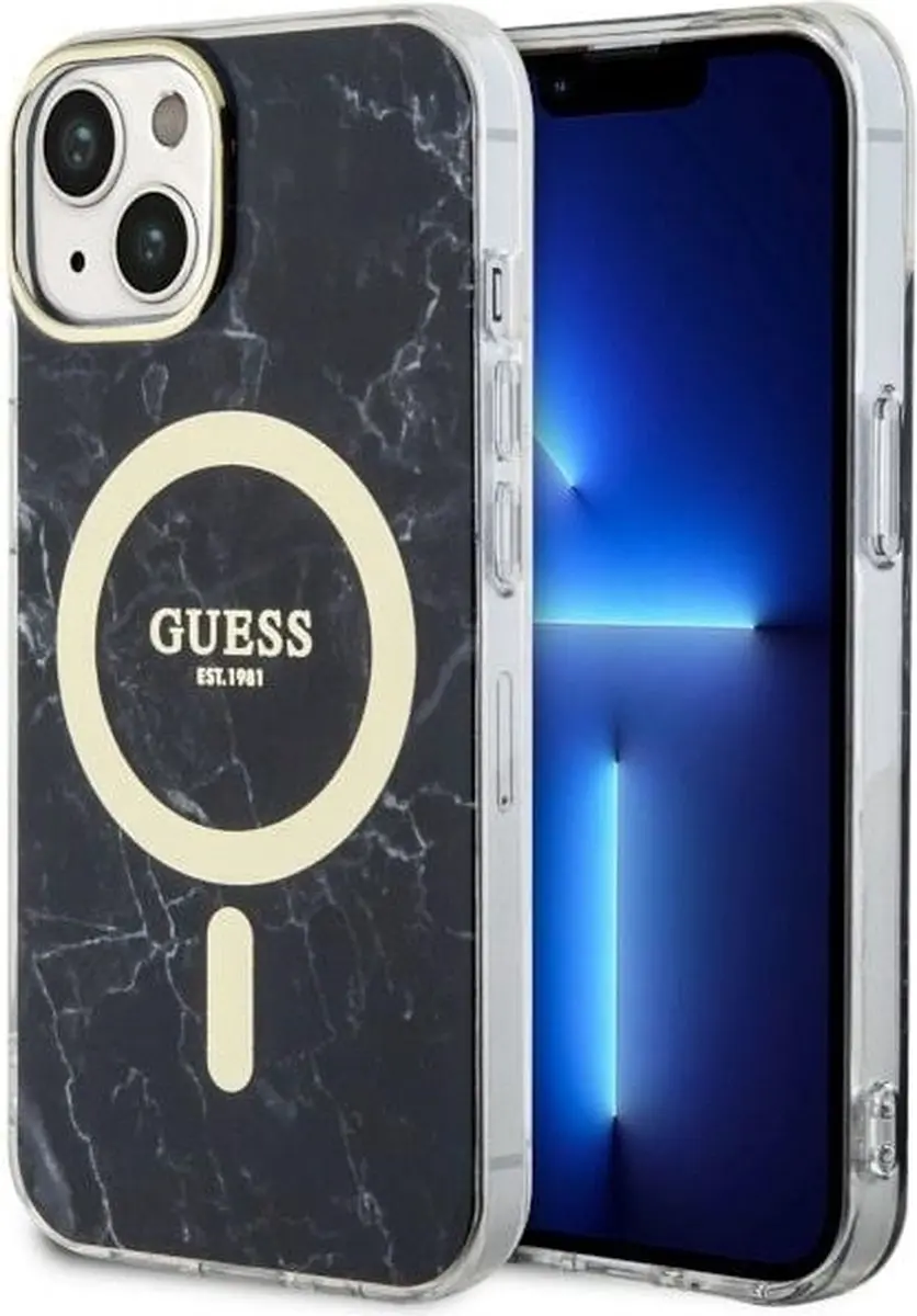 Guess GUHMP14SPCUMAK Hoesje iPhone 14 - Zwart - Marmer - MagSafe - afbeelding 3 van 6