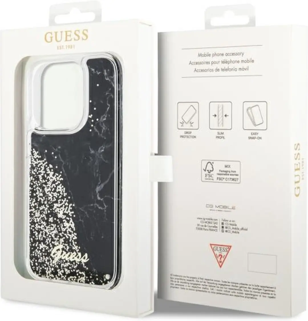 Guess GUHCP14LLCSGSGK Hoesje iPhone 14 Pro - Zwart - afbeelding 2 van 6