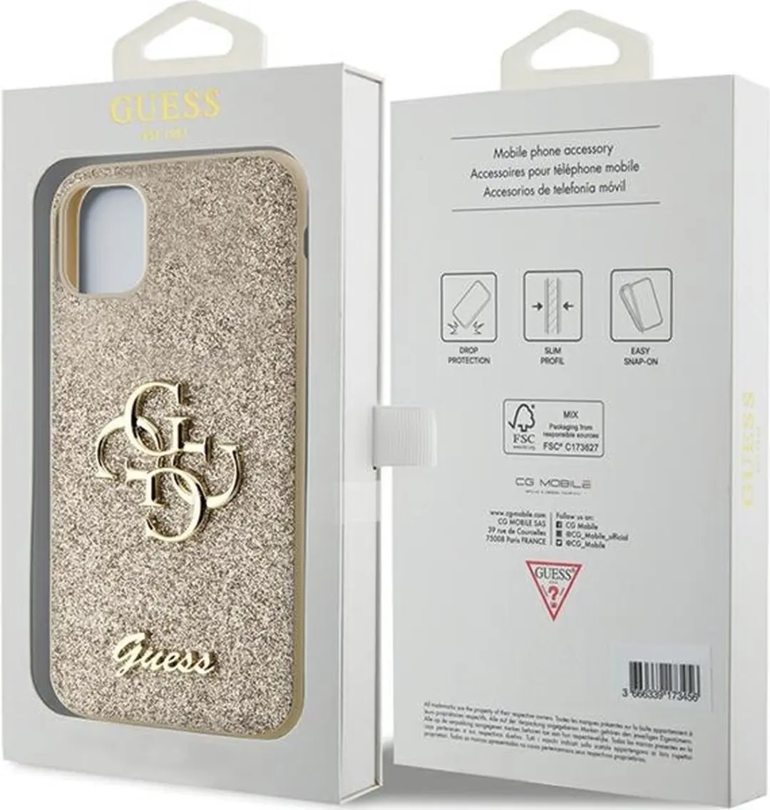 GUESS GUHCN61HG4SGD Hoesje iPhone 11/XR - Goud - Glitter - afbeelding 3 van 6