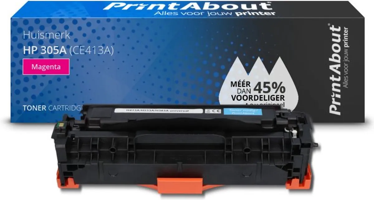 PrintAbout HP 305A CE413A Toner Magenta - 3.000 pagina's