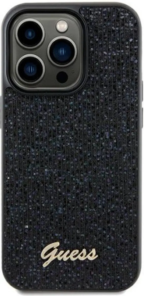 Guess hoesje voor iPhone 13 Pro Max 6.7" Zwart hardcase Disco Metal Script