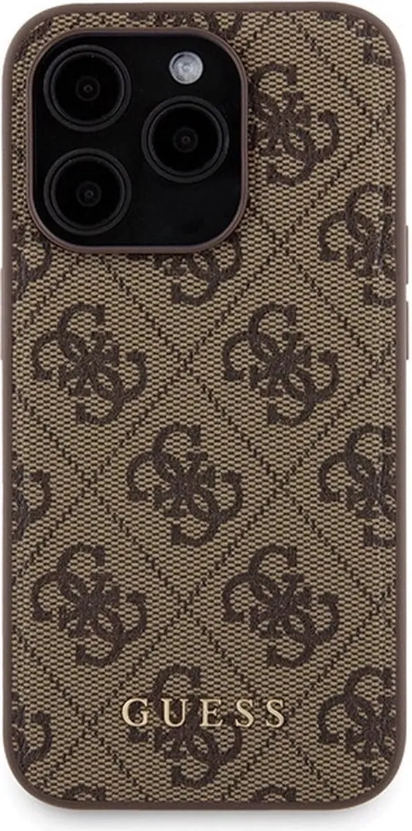 GUESS Metal Logo Hoesjeset iPhone 15 Pro Max - Bruin - 5000mAh Powerbank - MagSafe - afbeelding 4 van 6