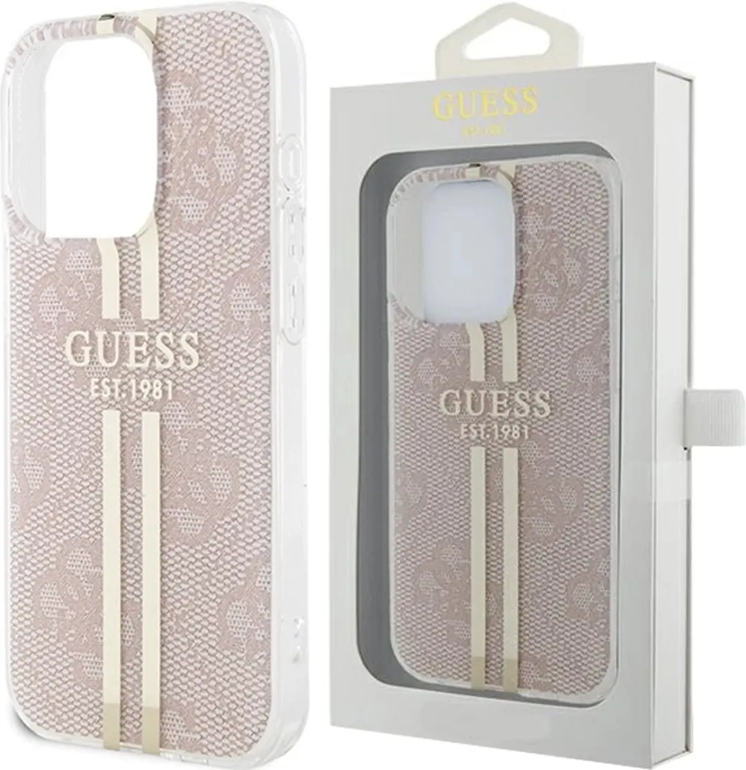 Guess IML 4G Gold Stripe Hoesje iPhone 14 Pro Max