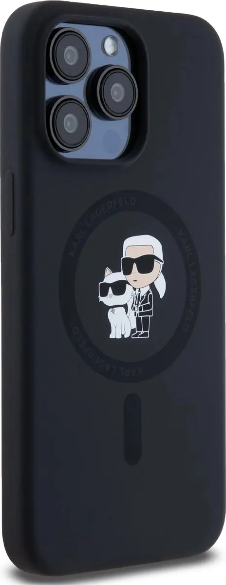 Karl Lagerfeld iPhone 15 Pro Max Hoesje - Magsafe - Black - KC Head Ring - afbeelding 6 van 6