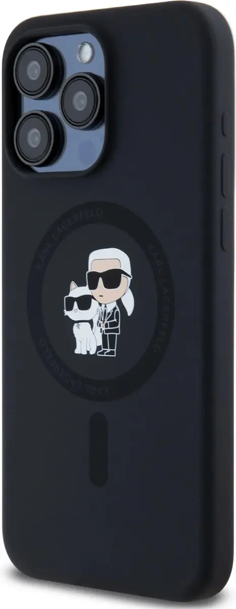 Karl Lagerfeld iPhone 15 Pro Max Hoesje - Magsafe - Black - KC Head Ring - afbeelding 5 van 6