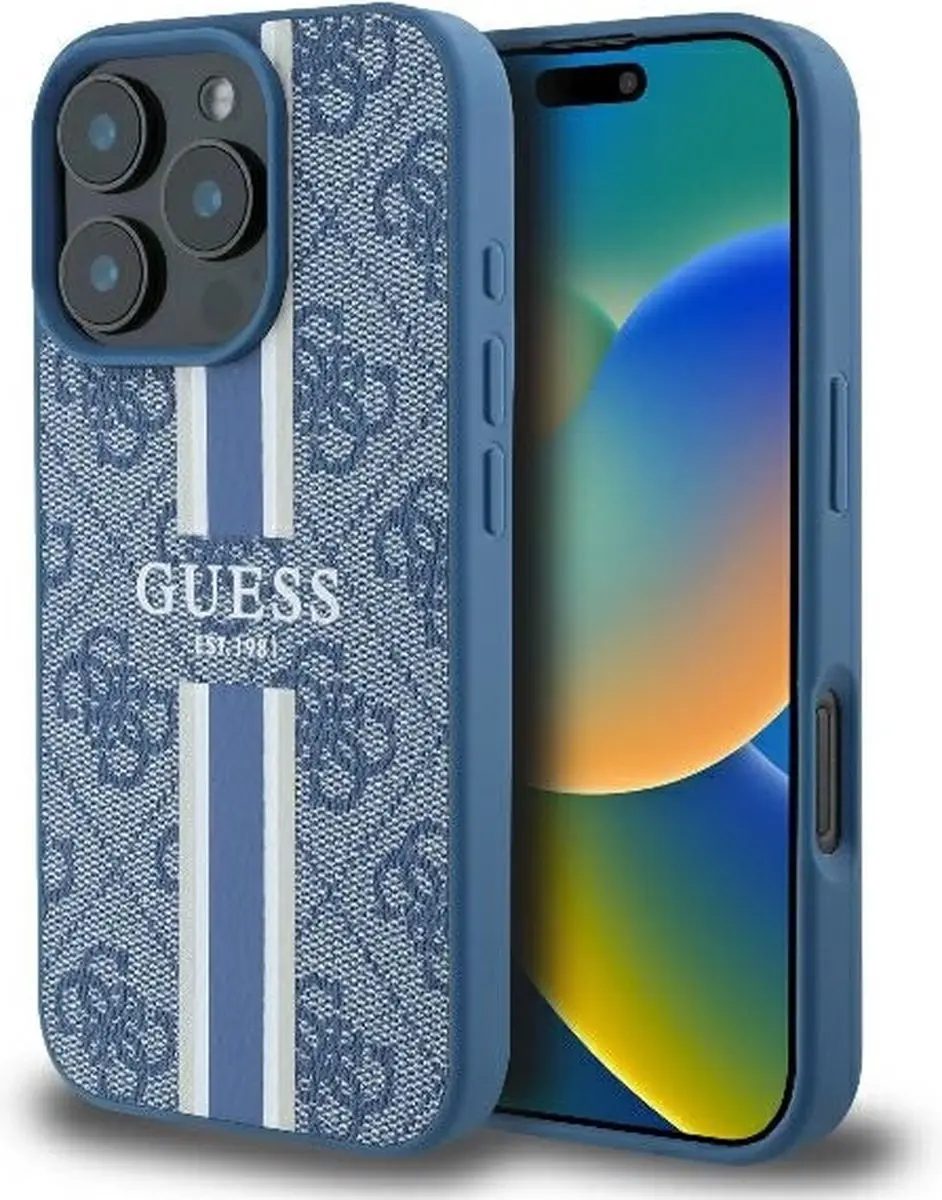 Guess 4G Printed Stripes Hoesje iPhone 16 Pro