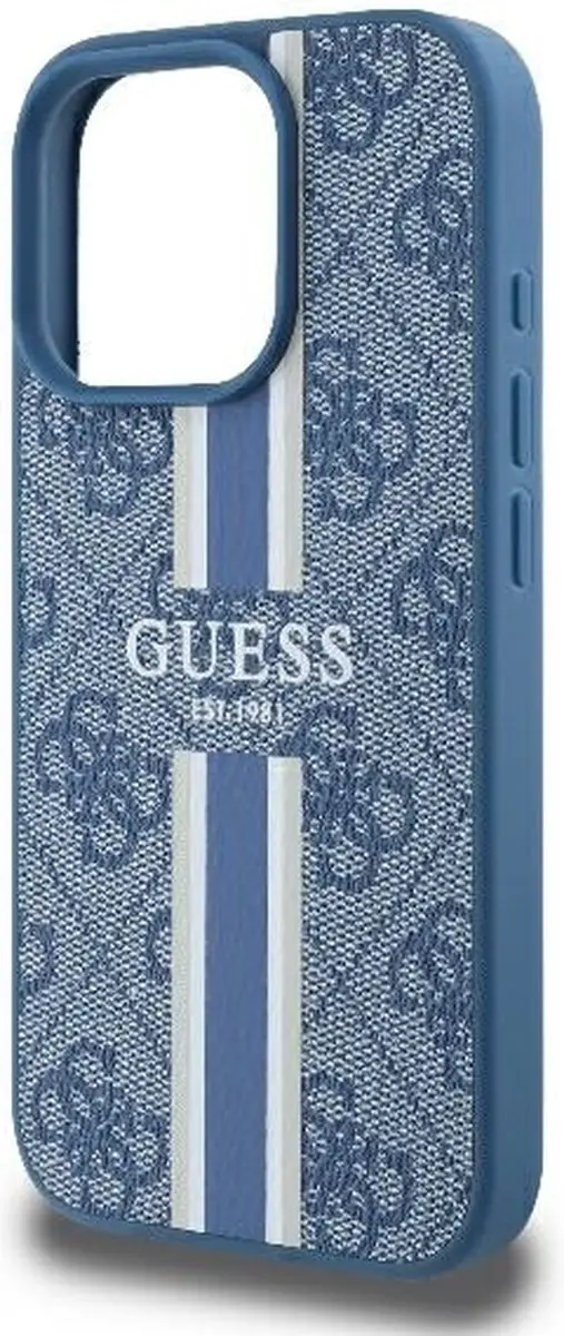 Guess 4G Printed Stripes Hoesje iPhone 16 Pro - Blauw - afbeelding 6 van 6