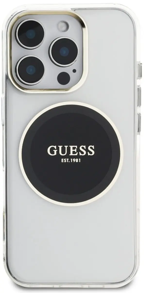 Guess Classic Logo Hoesje iPhone 16 Pro - Magnetisch - Zwart - afbeelding 3 van 6