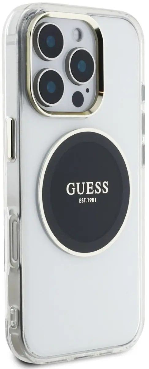 Guess Classic Logo Hoesje iPhone 16 Pro - Magnetisch - Zwart - afbeelding 2 van 6