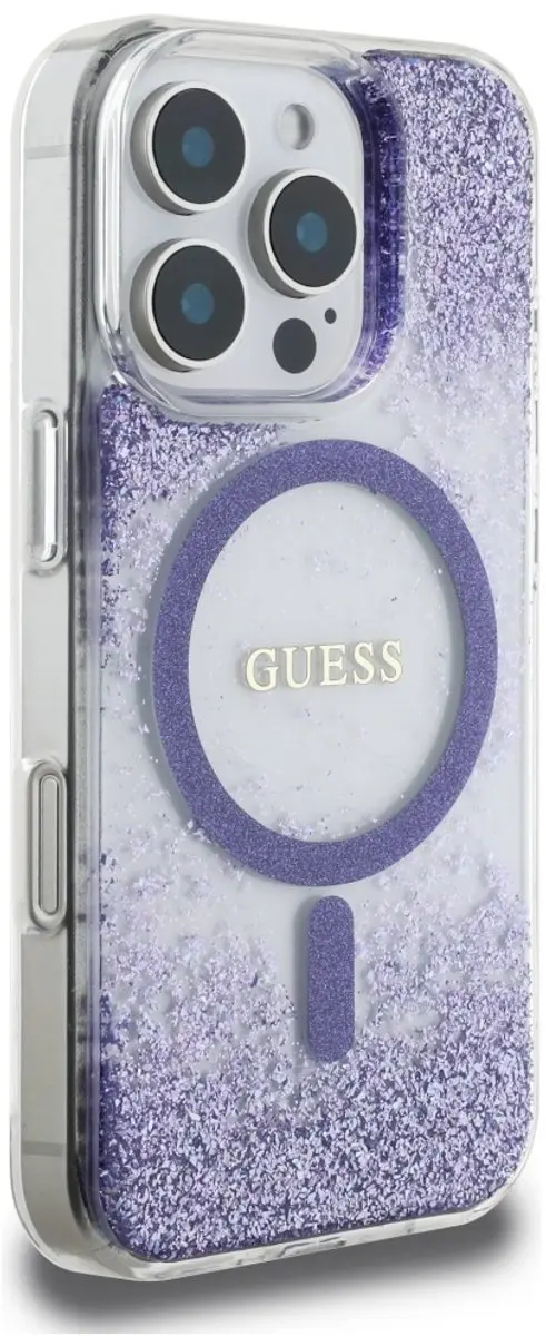 GUESS TPU Hoesje iPhone 16 Pro - Glitter - MagSafe - Transparent - afbeelding 6 van 6
