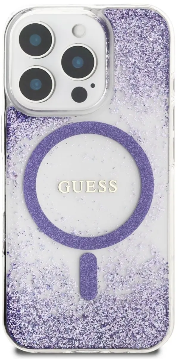 GUESS TPU Hoesje iPhone 16 Pro - Glitter - MagSafe - Transparent - afbeelding 3 van 6
