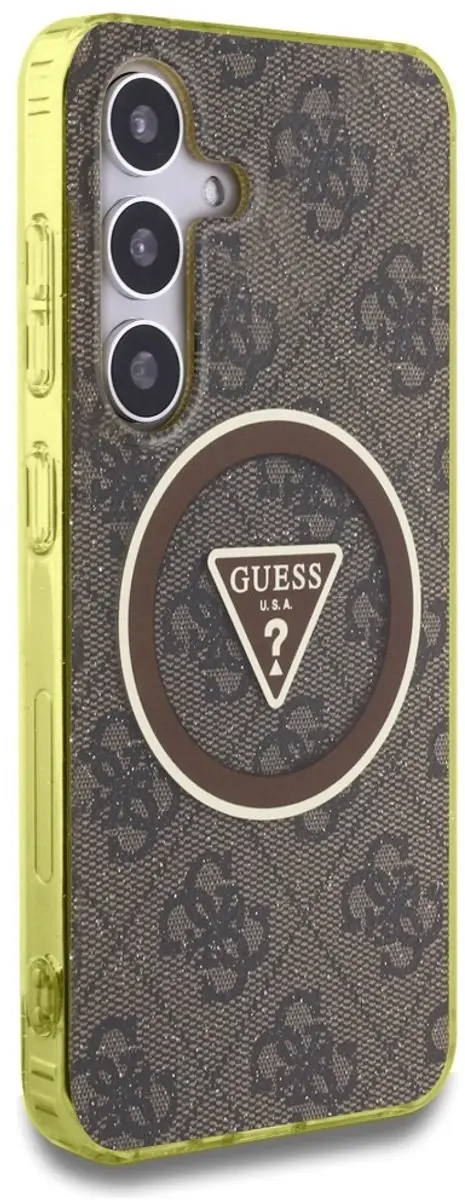 GUESS TPU-Hoesje Samsung Galaxy S25 4G - Glitterknop MagSafe - Transparent - afbeelding 4 van 6