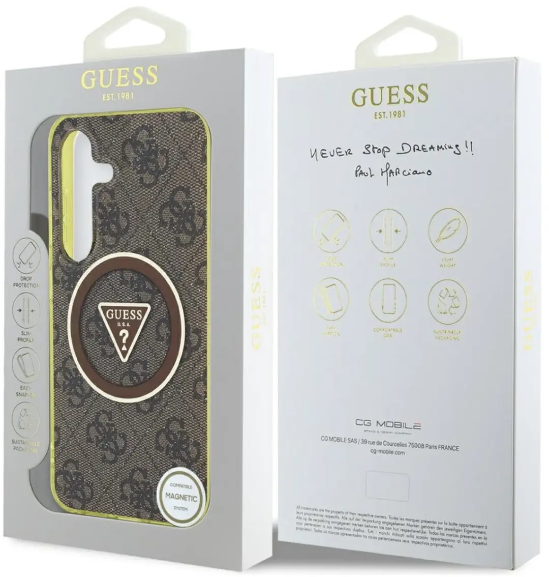 GUESS TPU-Hoesje Samsung Galaxy S25 4G - Glitterknop MagSafe - Transparent - afbeelding 6 van 6