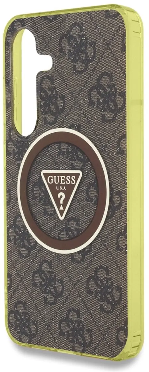 GUESS TPU-Hoesje Samsung Galaxy S25 4G - Glitterknop MagSafe - Transparent - afbeelding 3 van 6
