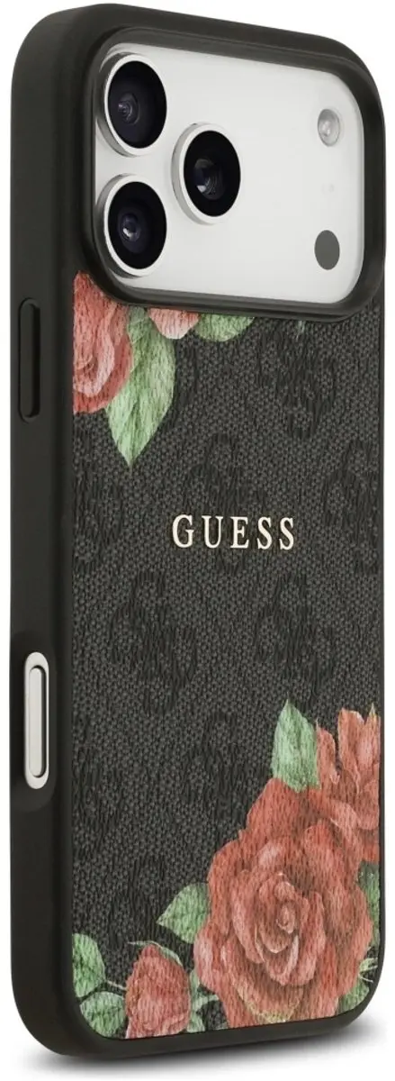 GUESS Case 4G Bloemenprint Magsafe - iPhone 17 Pro - Zwart - afbeelding 4 van 6