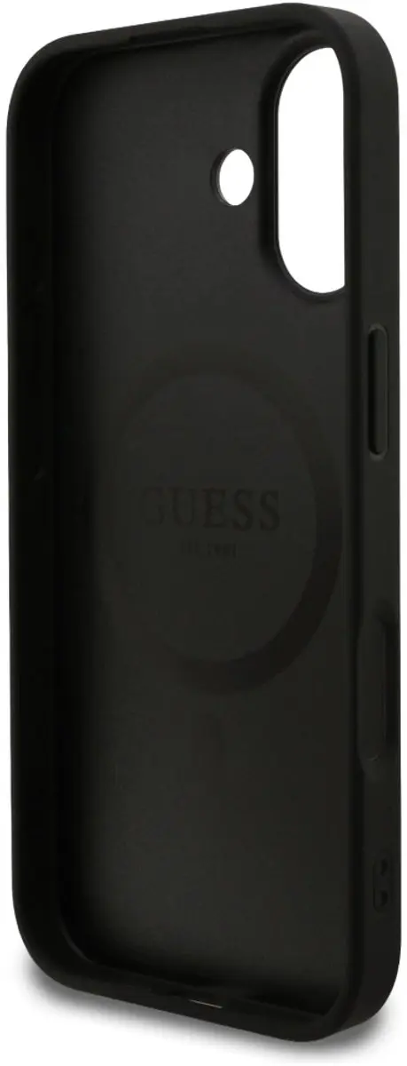GUESS Grained Ring MagSafe Hoesje iPhone 17 - Zwart - afbeelding 3 van 6