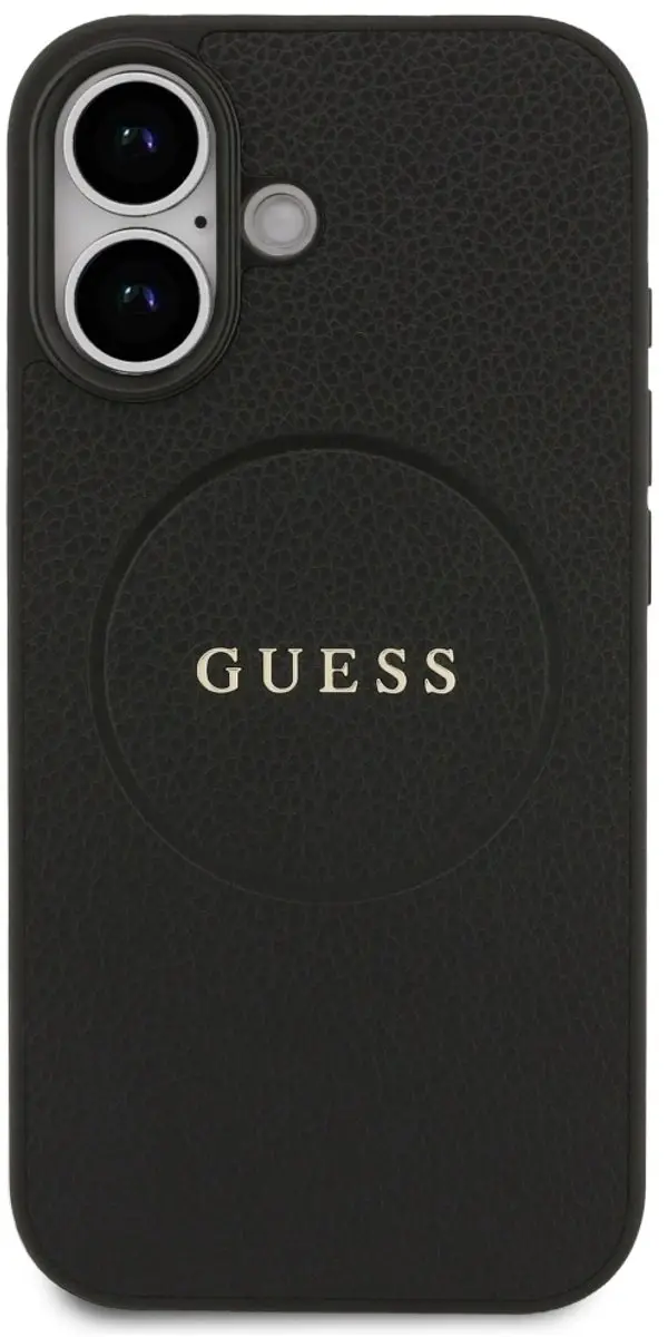 GUESS Grained Ring MagSafe Hoesje iPhone 17 - Zwart - afbeelding 5 van 6