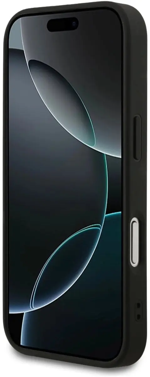 GUESS Grained Ring MagSafe Hoesje - iPhone 17 Pro - 1 Pasje - Zwart - afbeelding 4 van 6