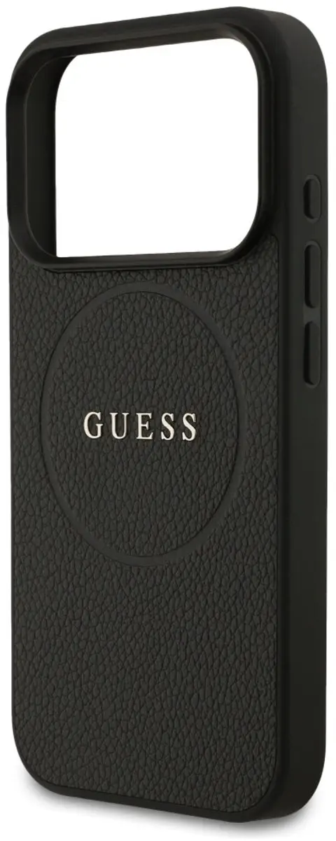 GUESS Grained Ring MagSafe Hoesje - iPhone 17 Pro - 1 Pasje - Zwart - afbeelding 3 van 6