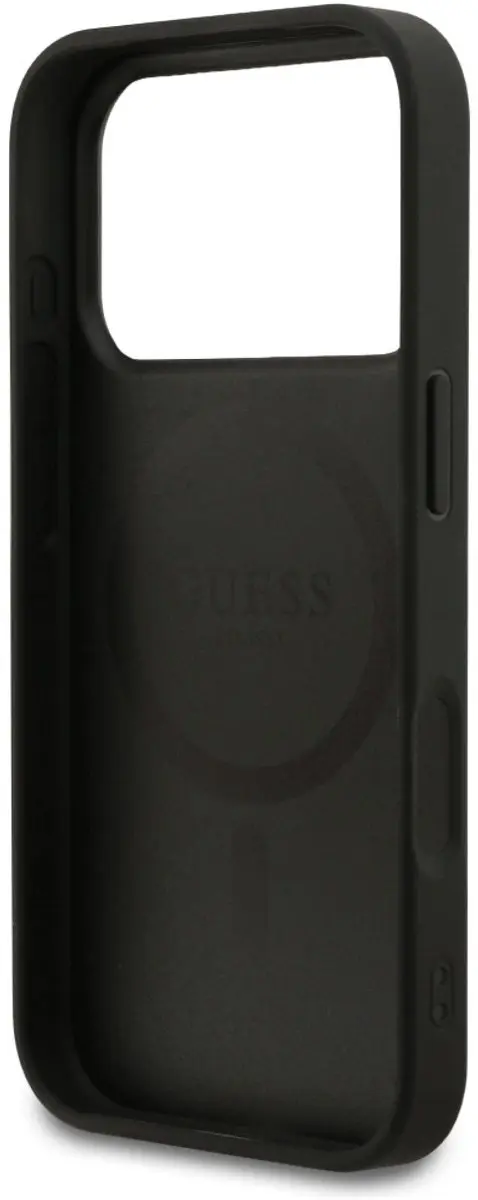 GUESS Grained Ring MagSafe Hoesje - iPhone 17 Pro - 1 Pasje - Zwart - afbeelding 6 van 6