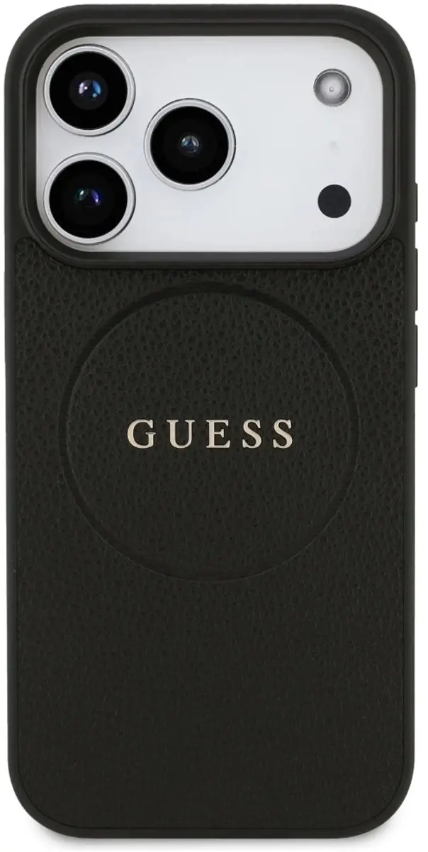GUESS Grained Ring MagSafe Hoesje - iPhone 17 Pro - 1 Pasje - Zwart - afbeelding 5 van 6