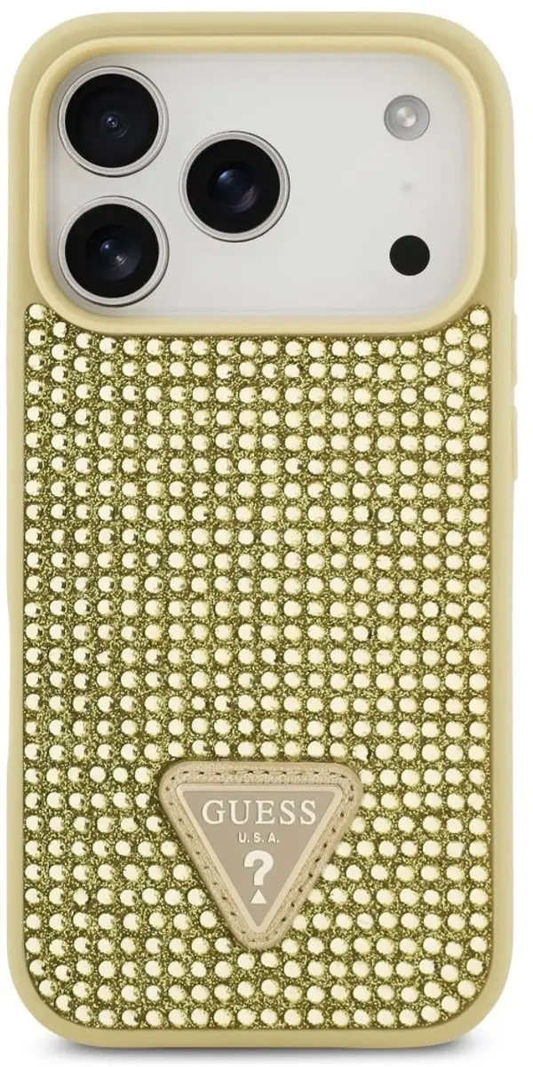 GUESS Strass Driehoek Logo Hoesje - iPhone 17 Pro - Zwart - afbeelding 4 van 6