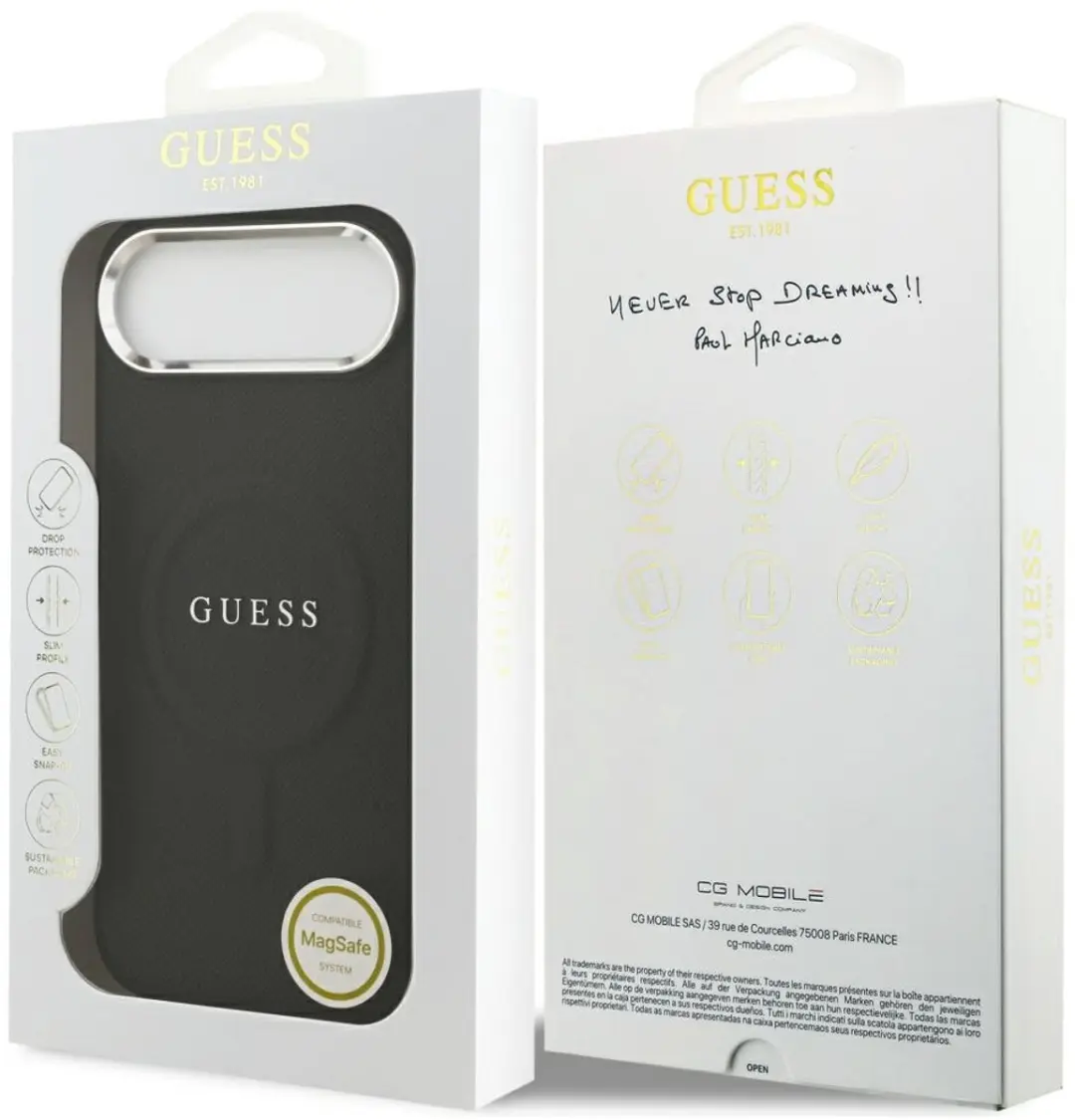 GUESS Classic Logo MagSafe Hoesje - iPhone Air - 1 Pasje - Zwart - afbeelding 6 van 6