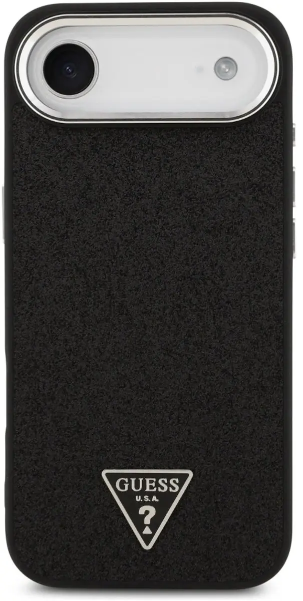 GUESS Glitter Triangle Logo MagSafe Hoesje - iPhone 17 Air - Zwart - afbeelding 6 van 6